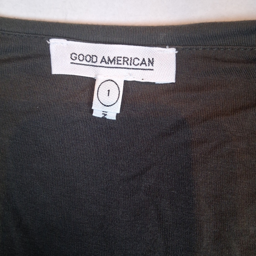Good American Good Body Power Shoulder Thong Bodysuit Size 1 Hunter Green - Picture 3 of 6